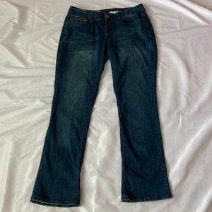 DKNY Jeans East Side Jeans Boot Cut Flare Color Blue Studded Women Size 8P